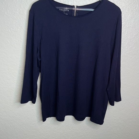 Talbots Long Sleeve Navy Blue Women’s Top - Picture 2 of 6